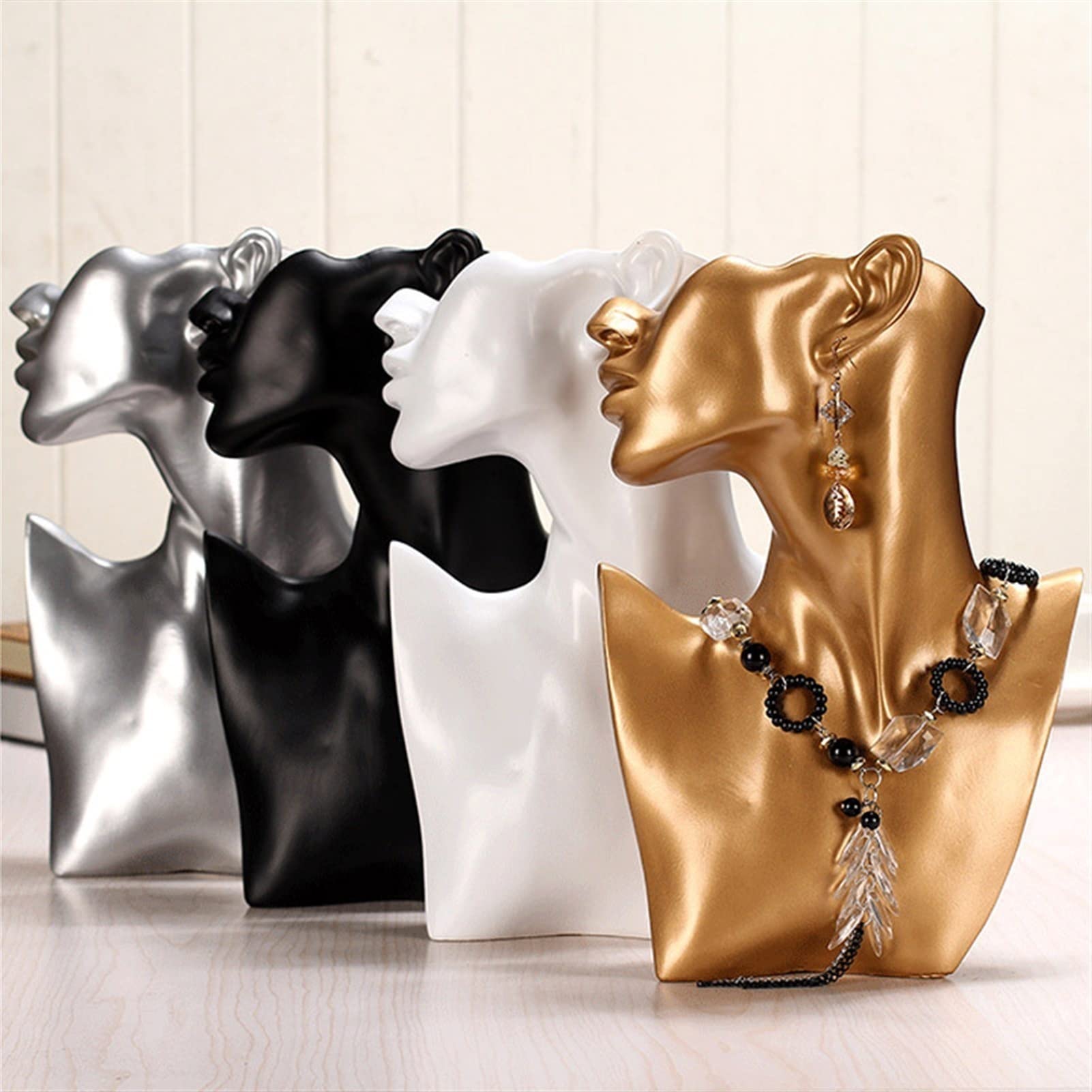 Sieraden Display Stand, Hars Ketting Mannequin Oorbel Stand Witte Oorbel Display Stand 7.1x5.1in Mannequin Sieraden Display Buste Voor Ketting, Oorbellen