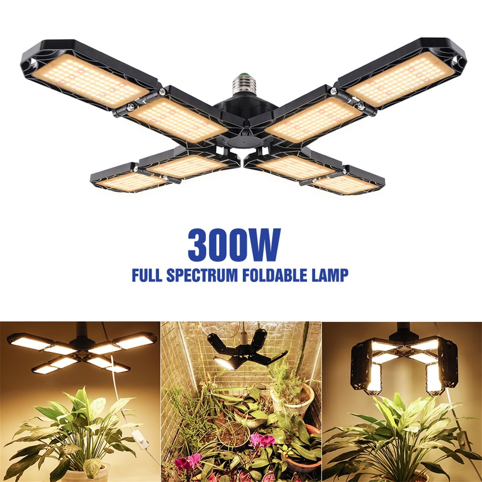 Luci di coltivazione for piante da interno a spettro completo, pannello luce LED pieghevole for la, luci for for crescita, semina, fioritura e fruttificazione,Risparmio energetico