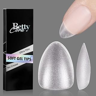 Extra Short Almond Nail Tips, BettyCora Full Matte Soft Gel x Nail Tips Full Matte Nail Tip 300PCS 15 Size Pre Buff Full Cover False Fake Tips for Nail Extensions