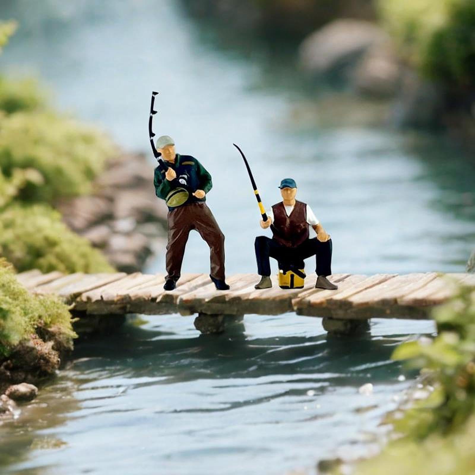 Amazon.co.jp: KLKCMS 2ピース/個 1:64スケール男性釣り人