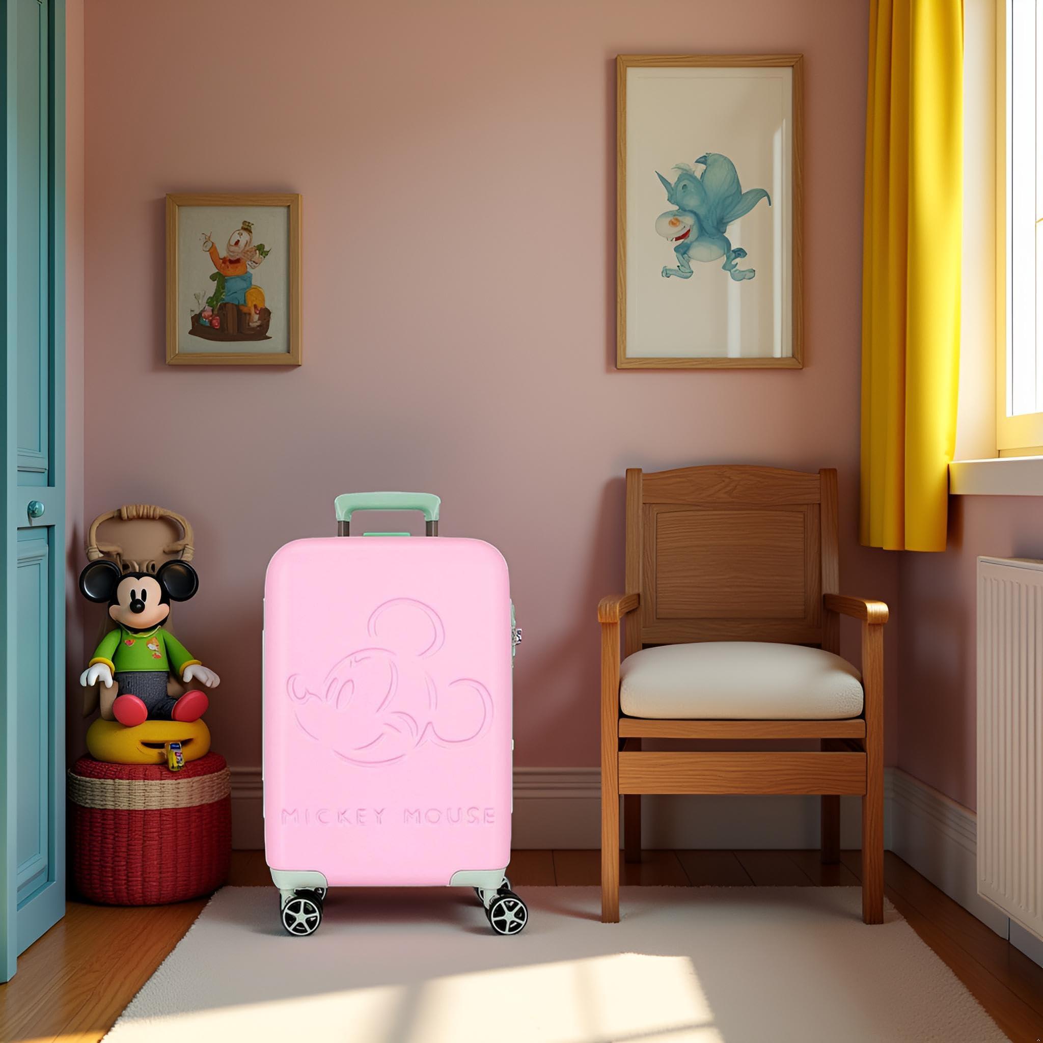 Disney Mickey Crazy Trip Walizka kabinowa różowa 36 x 55 x 20 cm twarda 2,5 kg zamek TSA ABS 2,5 kg 39,6 l bagaż podręczny, Różowy kolor, Talla única, walizka kabinowa
