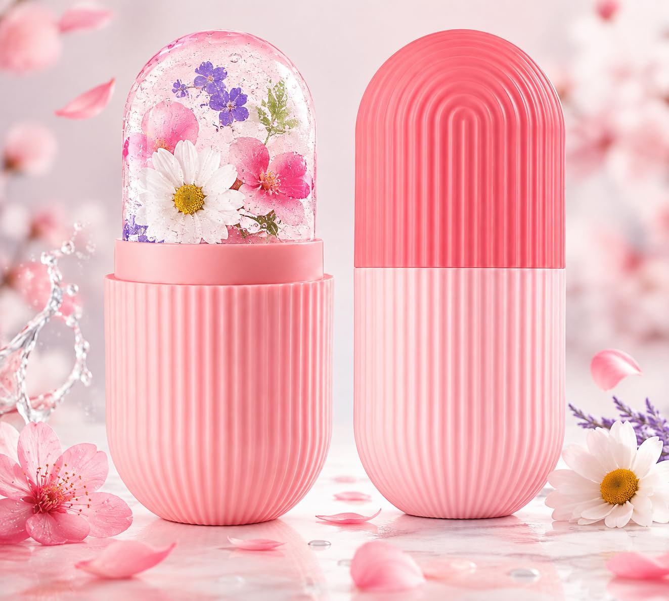 JUMBO CART Face Ice Roller for Men & Women | Ice Face Roller-Tighten & Tone Your Skin, Face Ice Cube - Brighten Skin & Enhance Your Natural Glow, Facial Mold (Pink)-image-20