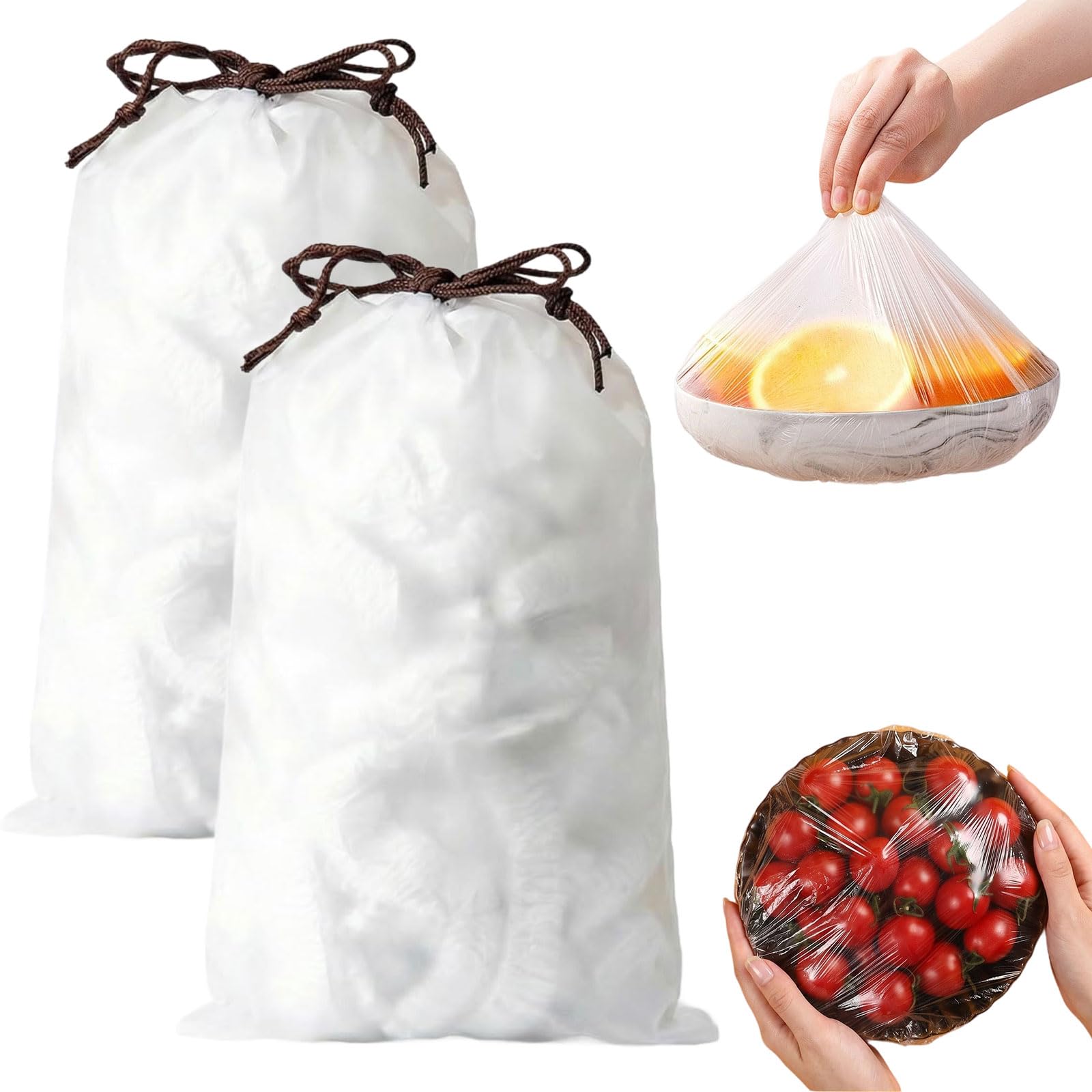 Disposable Stretch Food Covers, Plastic Wrap for Food, 200 Pcs