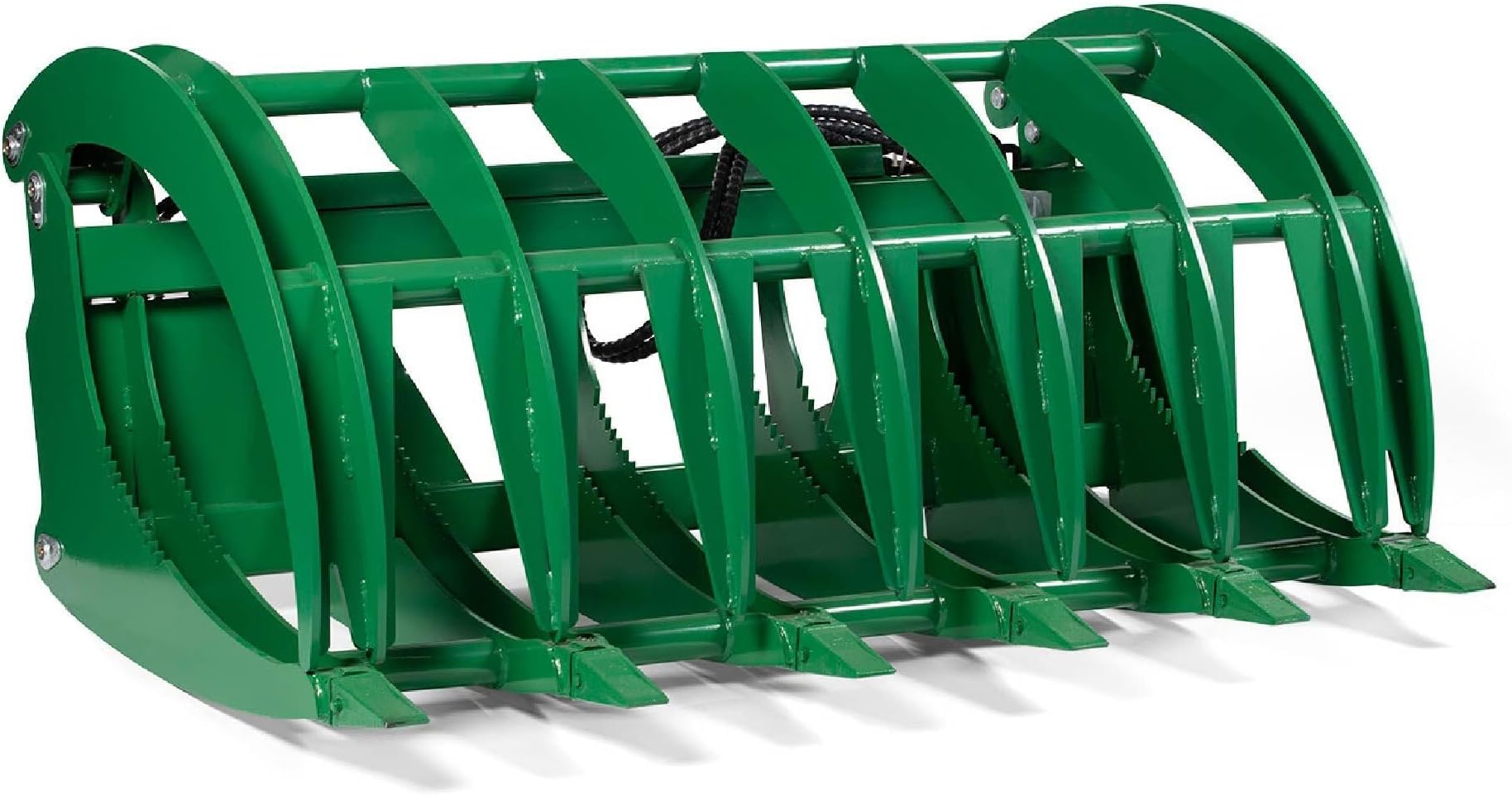Titan Attachments Extreme Root Grapple Rake Attachment, Global Euro Connection, Heavy-Duty Rake Attachment, Twin 3,000 PSI Cylinders, Replaceable Forged Steel Teeth
