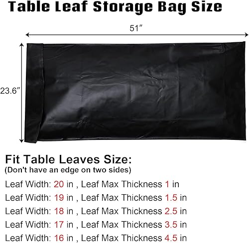 Miniatura 3 de Bolsa de almacenamiento acolchada para hojas de mesa, paquete de 2, bolsa de hojas de mesa de comedor resistente, protector de franela extra grueso,