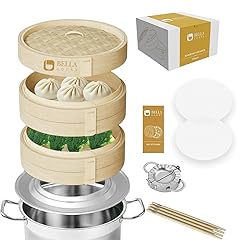 Bella Cooks Bamboo Steamer Basket Set