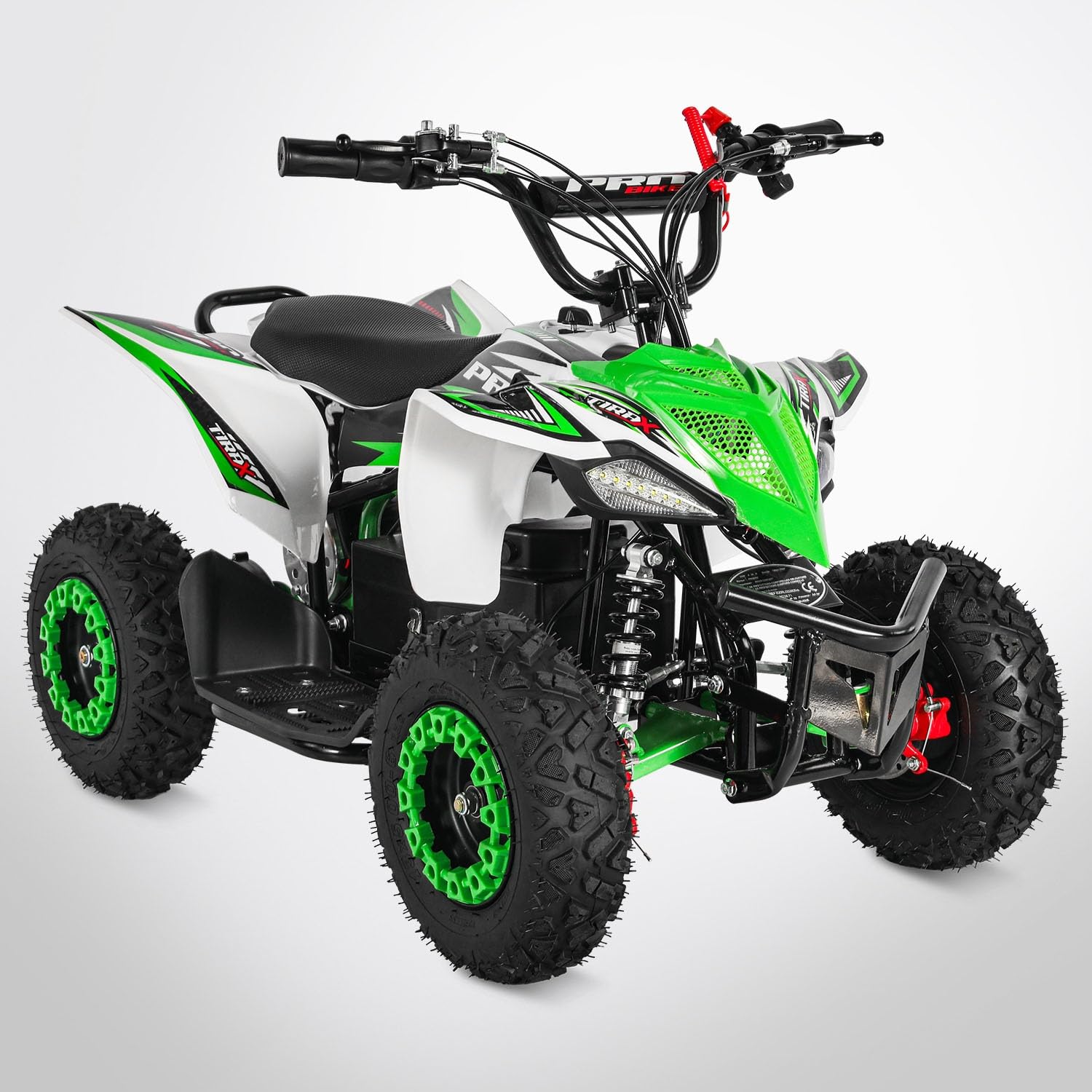 Pocket Quad TIRAX 800W - Mini Quad Enfant Électrique 800 W - Vert et blanc