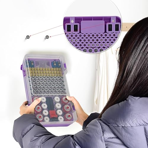 Miniatura 3 de Estuche organizador de baterías con comprobador de comprobador. Contenedor de caja para pilas de monedas de litio CR2025 CR1632 CR2032 CR2032 con