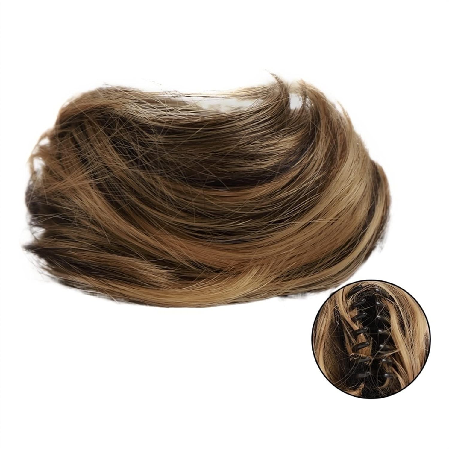 EERINESS Hair Chignon for Women Synthetic Claw Clip Bun Cat Ears Hair Donut Bun Claw Clip Messy Hair Bun Mini Hair Extensions Women Hair Accessories Messy Bun Hair Piece (Color : 106)