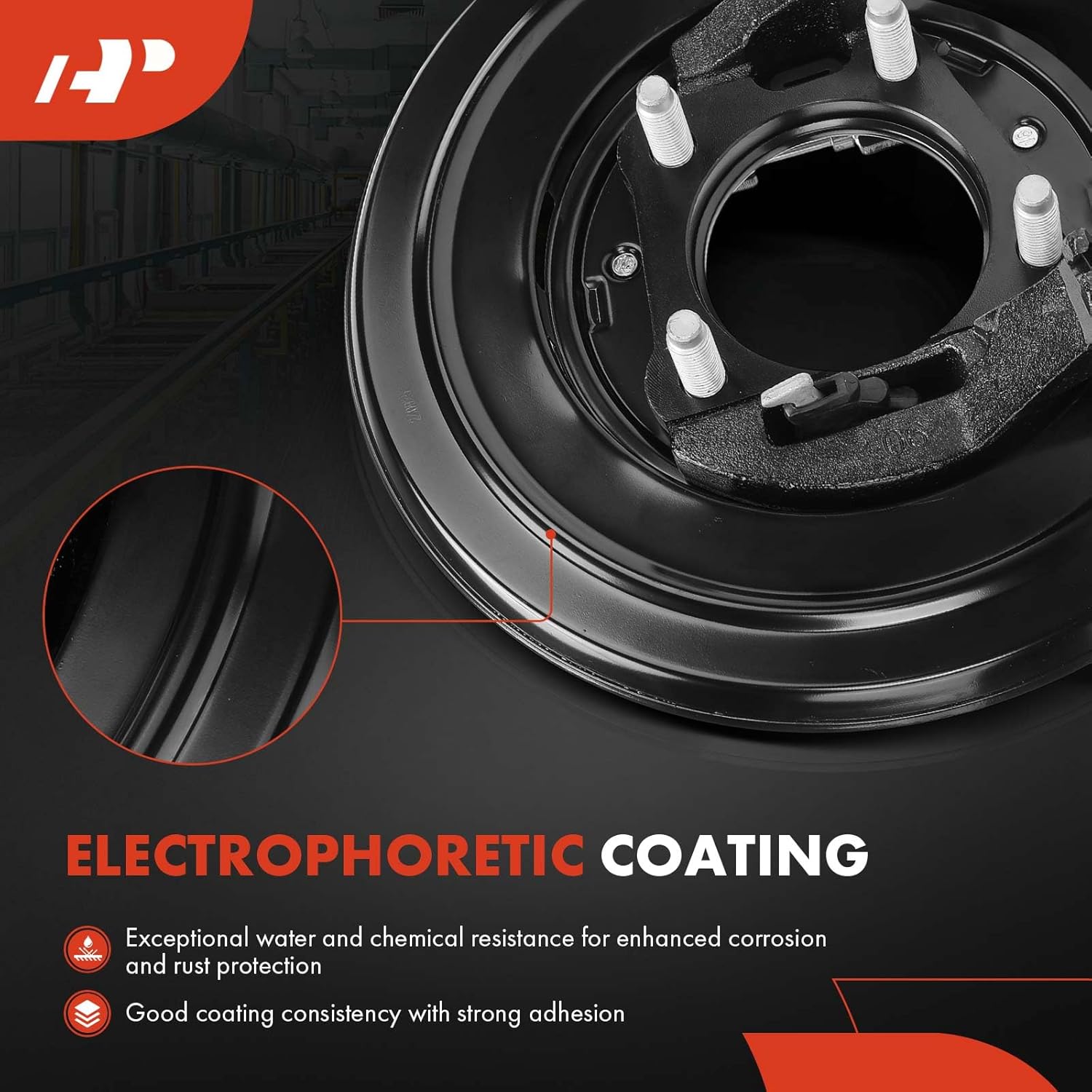 A-Premium Rear Driver Loaded Parking Brake Backing Plate Assembly Compatible with Ford Models - F-250 Super Duty 2005-2012, F-350 Super Duty 2005-2012, F-450 F-550 Super Duty 2011-2012