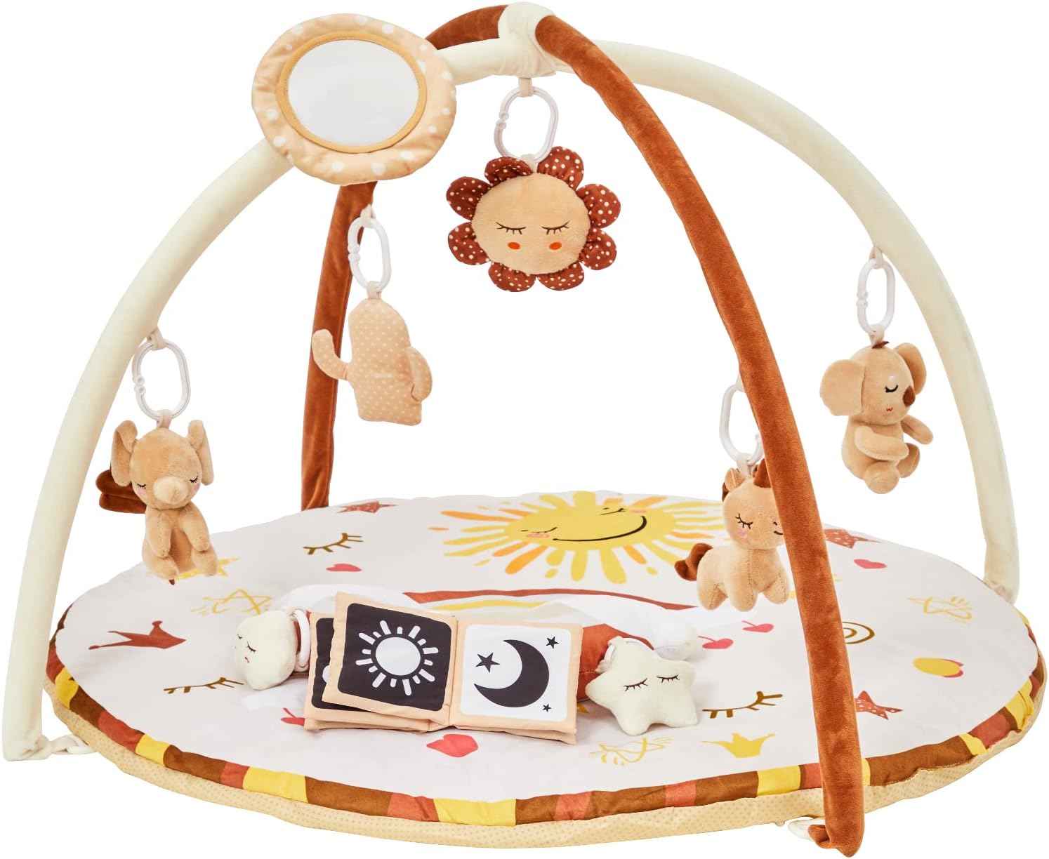 Baby Gym Play Mat Tummy Time Activity Mat with 9 Detachable