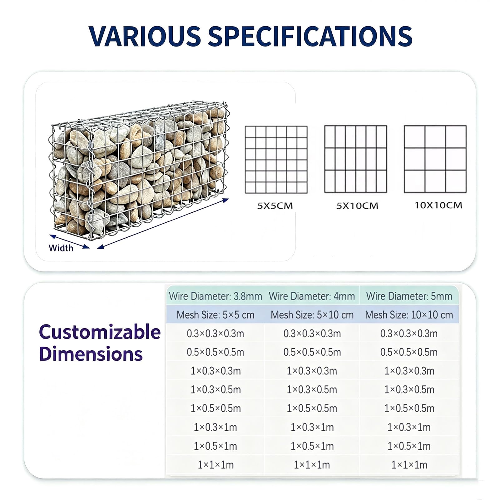 Malla Modular Espirales Acero Galvanizado Cesta Gavión