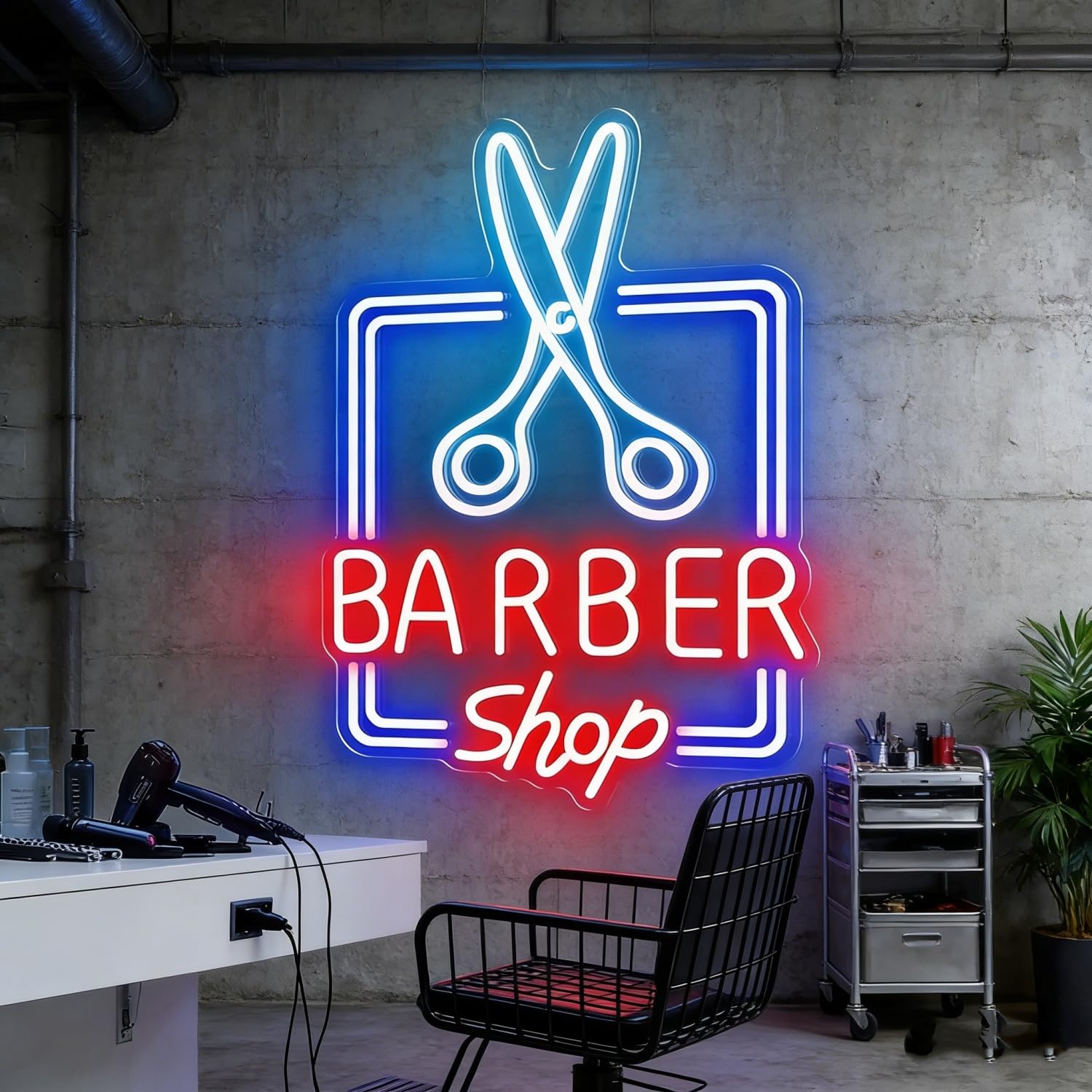 Barber Shop Neon Signs for Wall Decor: LED Barber Neon Lights Business Sign, Suitable for Hair Salon Art Decor, Gift for Family Friends Boys