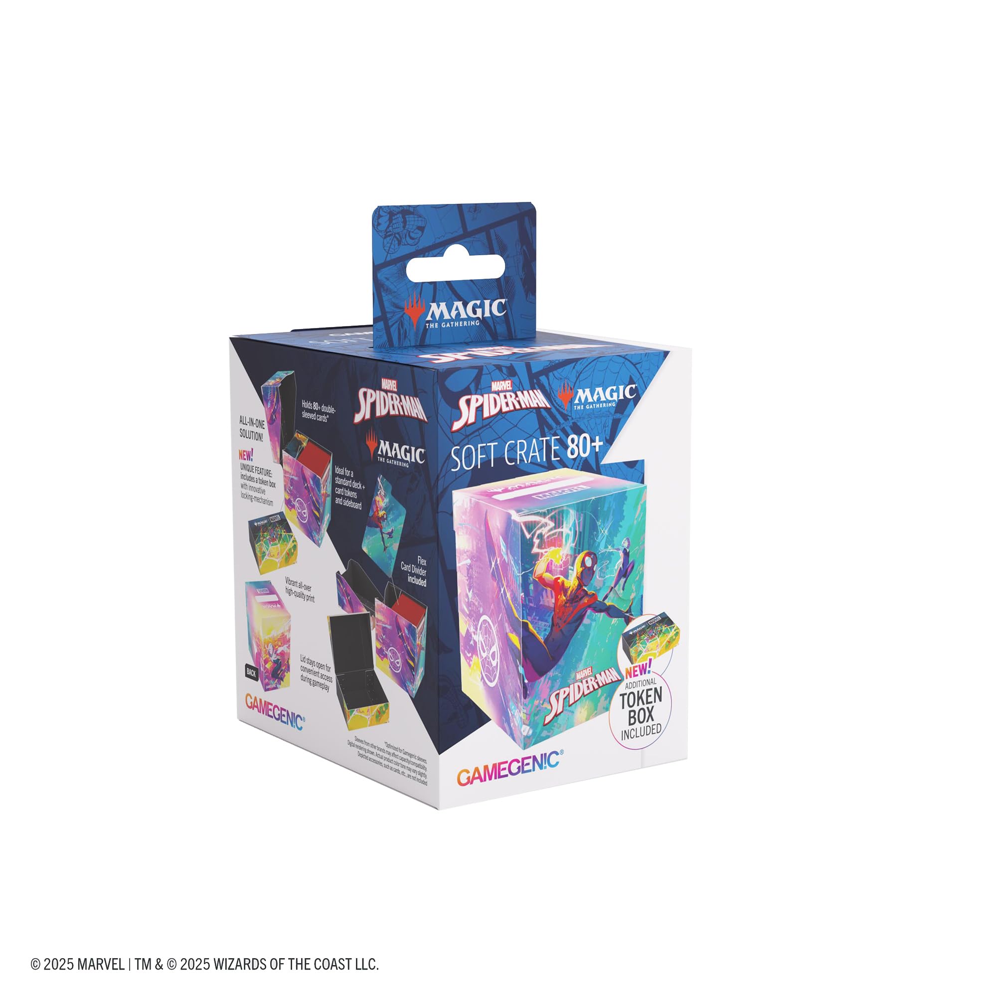 Gamegenic, Magic: The Gathering - Marvel's Spider-Man Soft Crate 80+ - Spider-Man/Spider-Gwen, contiene 80+ carte doppie, contiene token box