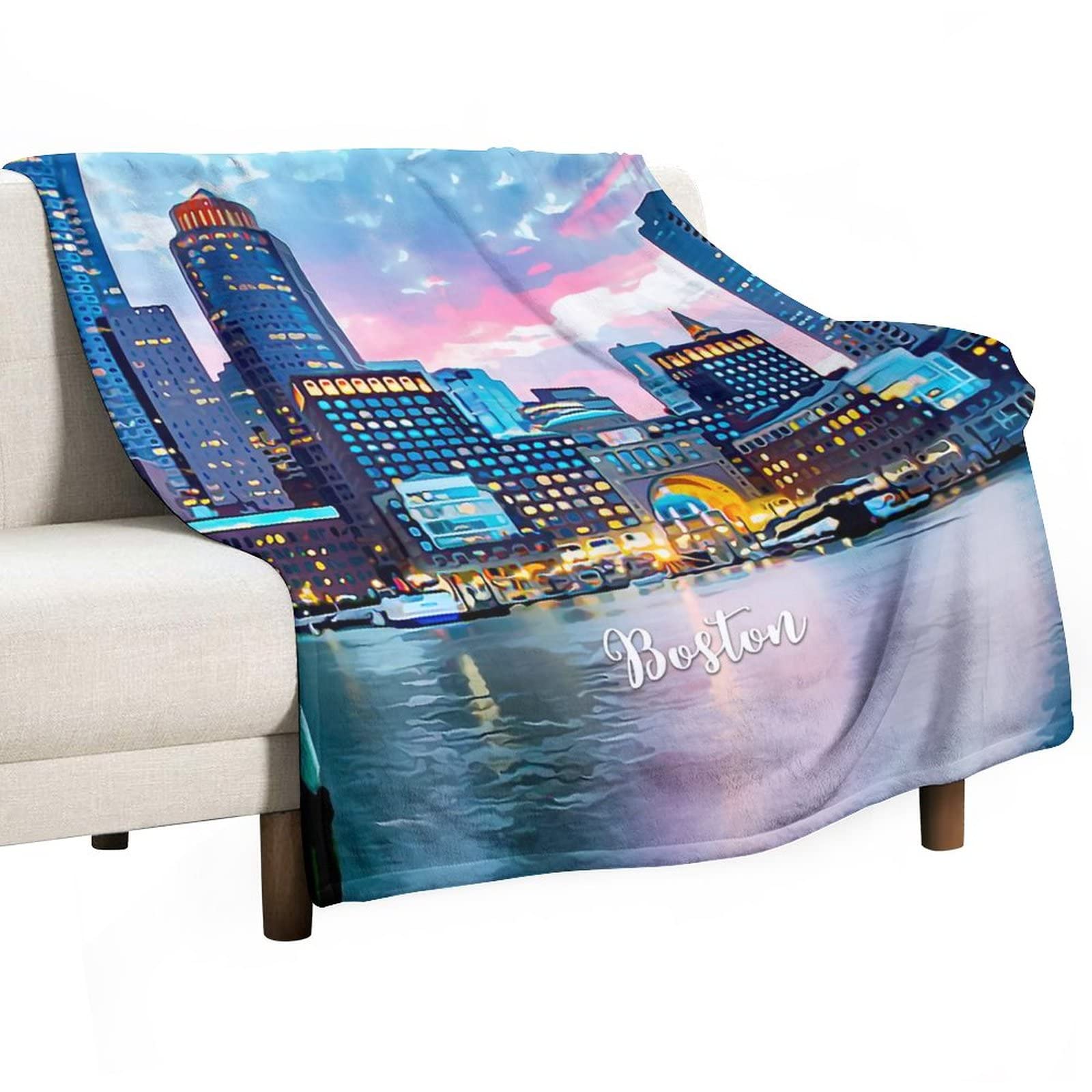 Couverture de canapé douillette motif Boston pour salon chaleureux