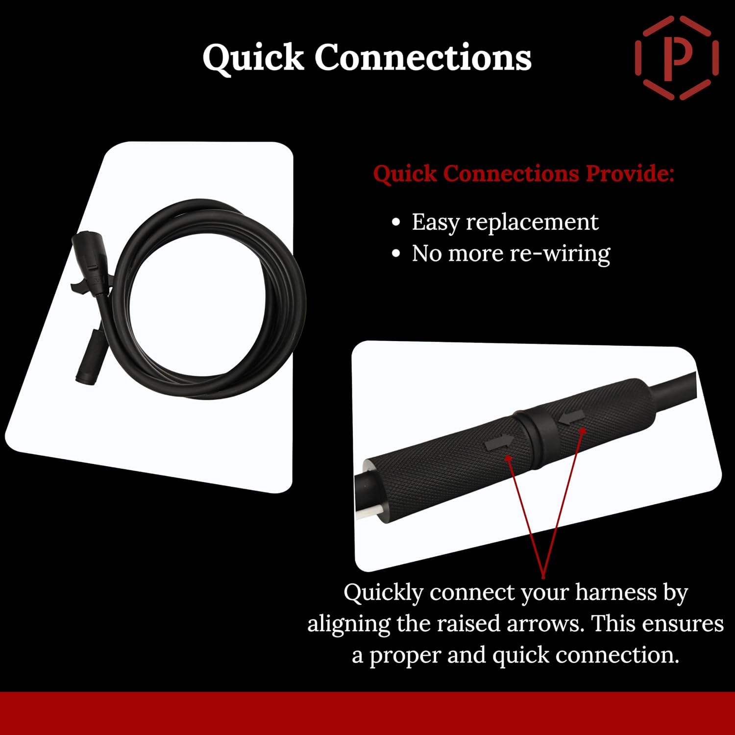 Precision Harness 7 Way Rapid Replacement Front | 10FT 7 Pin Trailer Cord with 7 Pole Quick Connections | 7 Way Trailer Plug with Magnet for Trailers