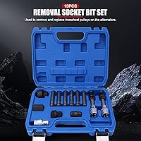 Vista 7 de EVTSCAN Kit de herramientas de extracción de polea de rueda libre de alternador, acero al carbono tratado térmicamente, ajuste de precisión