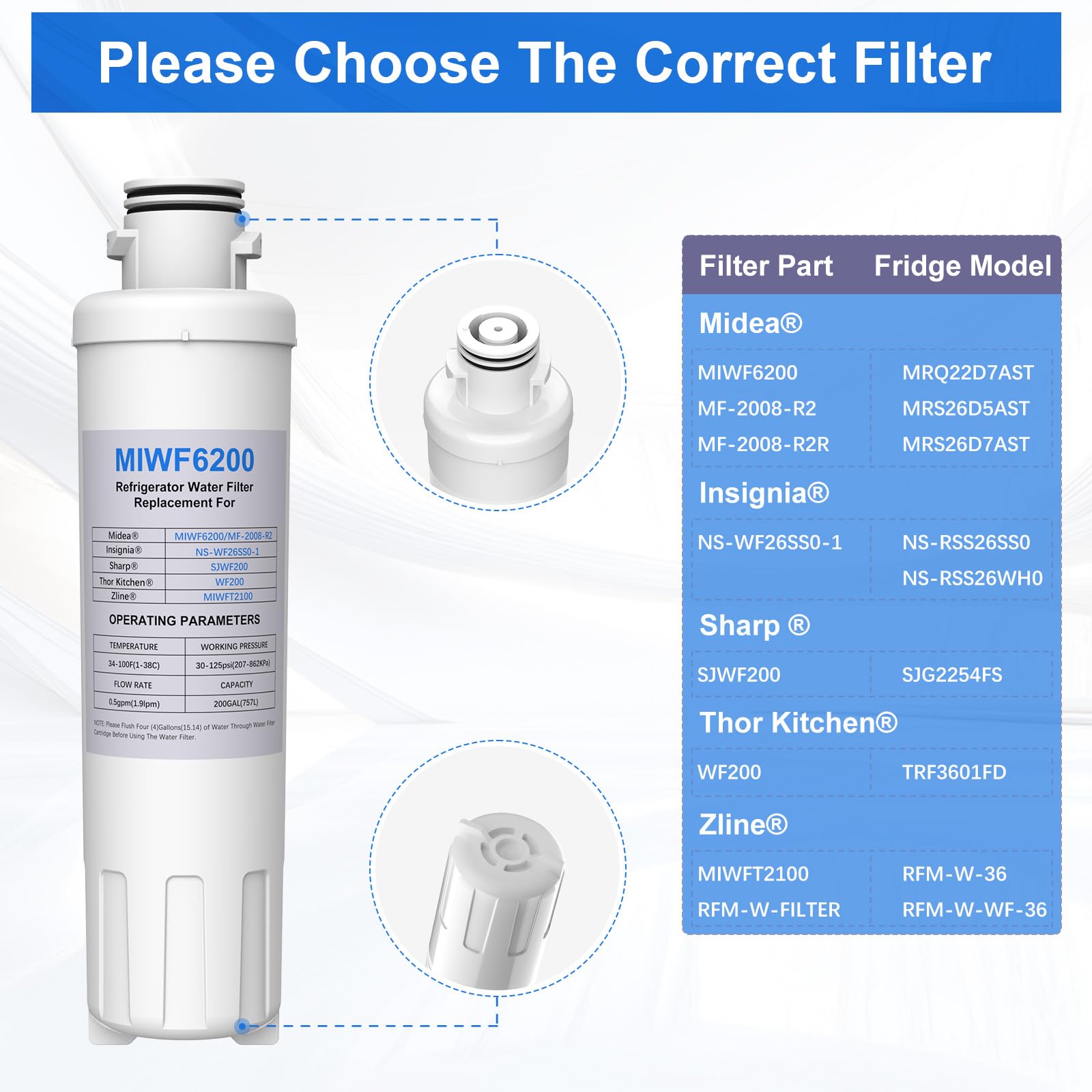 MIWF6200 Replacement For Midea MF-2008-R2 Sharp SJWF200 Zline MIWFT2100 - View #8