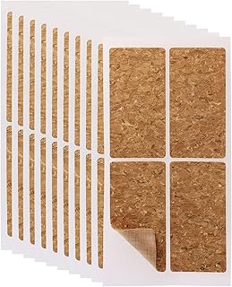 Mini Skater 10 Sheets/40Pcs 2.36 x1.18 Self-Adhesive Cork Wooden Label Stickers for Glass Essential Oil Bottle Jars Cosmetic Storage Containers Canning Gift Name Tags Craft Kitchen Organizer (Oak)