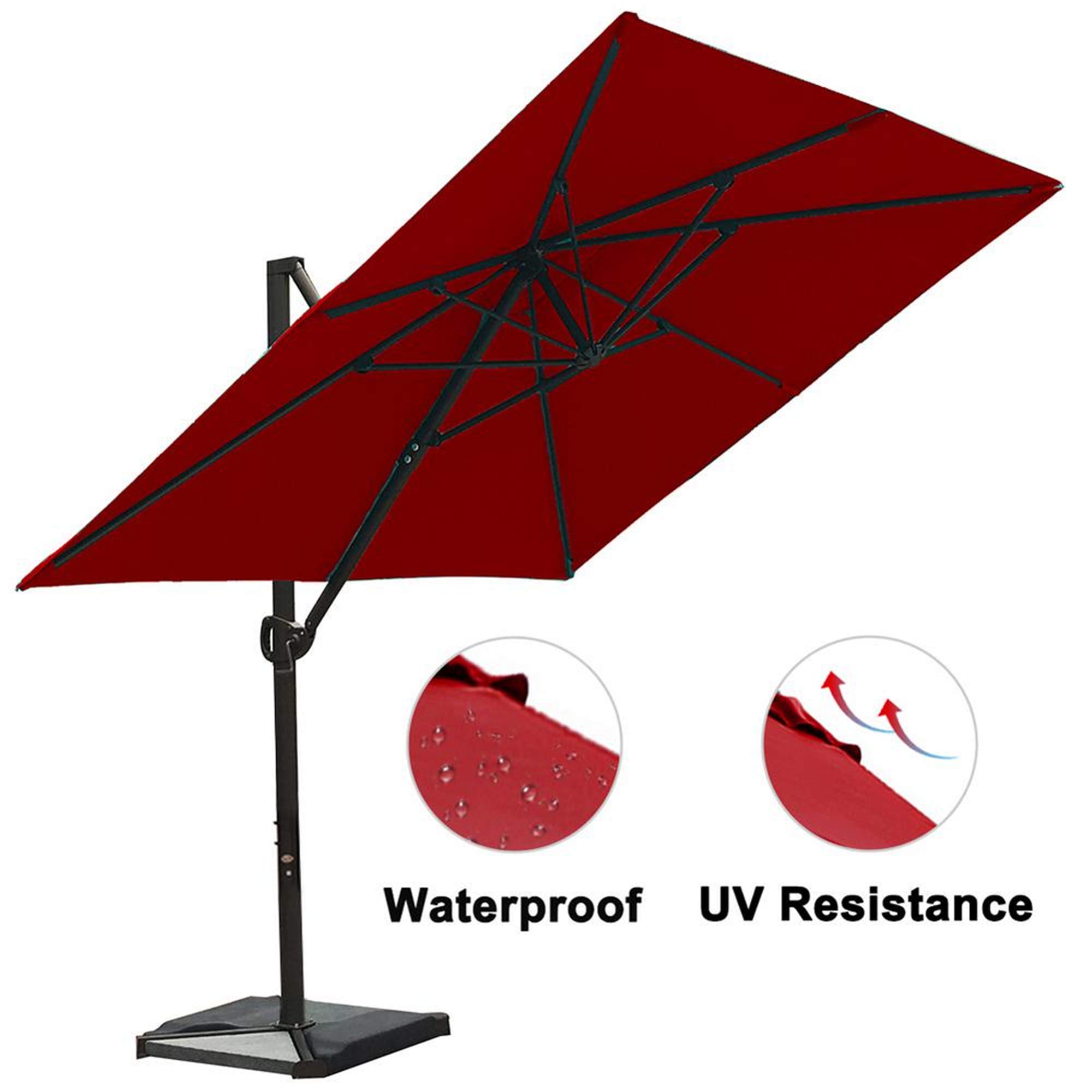 Buy Abba Patio 8 x 10ft Offset Patio Umbrella Rectangular Cantilever
