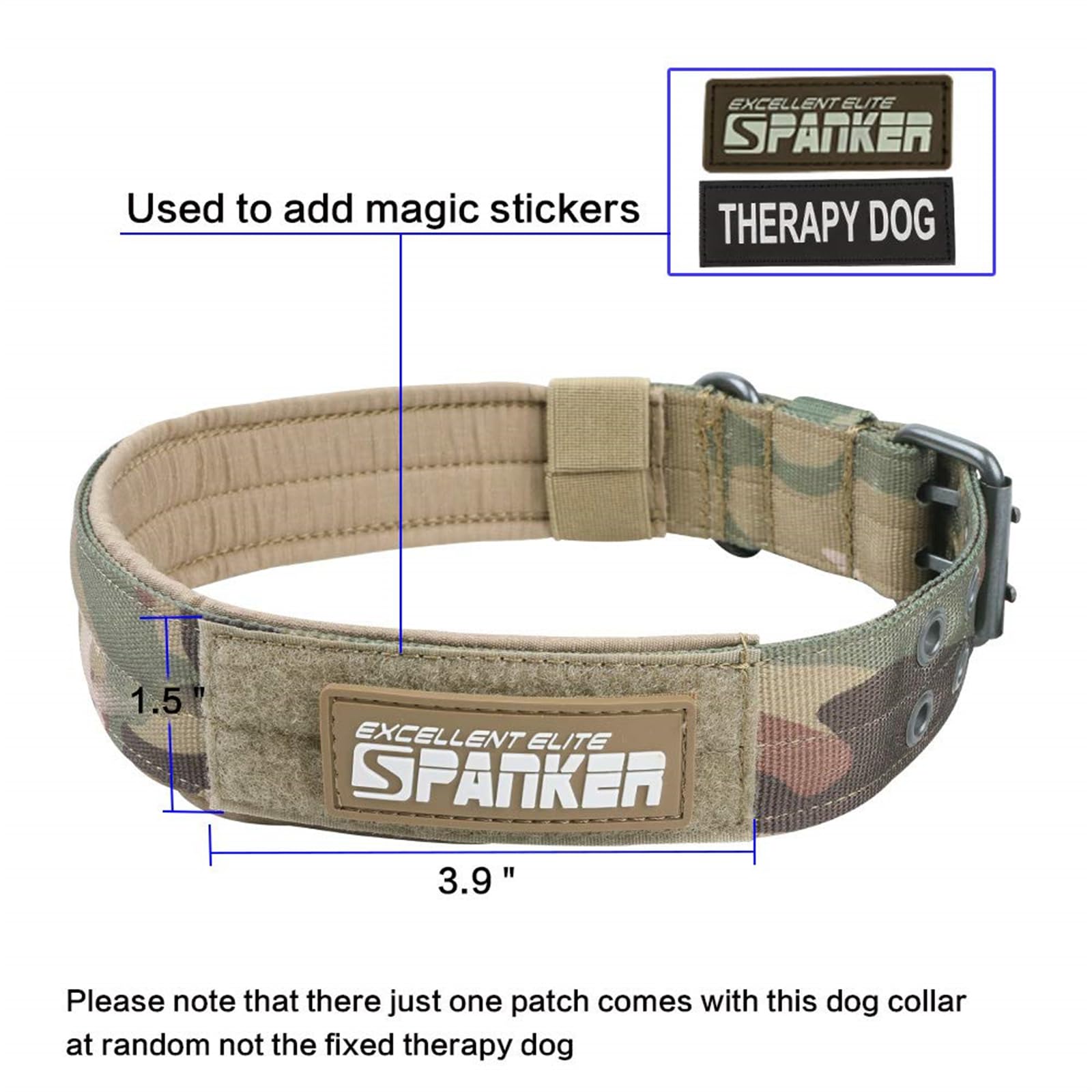 EXCELLENT ELITE SPANKER Militär-Hundehalsband – Mit D-Ring, Verstellbar, Für Große Hunde