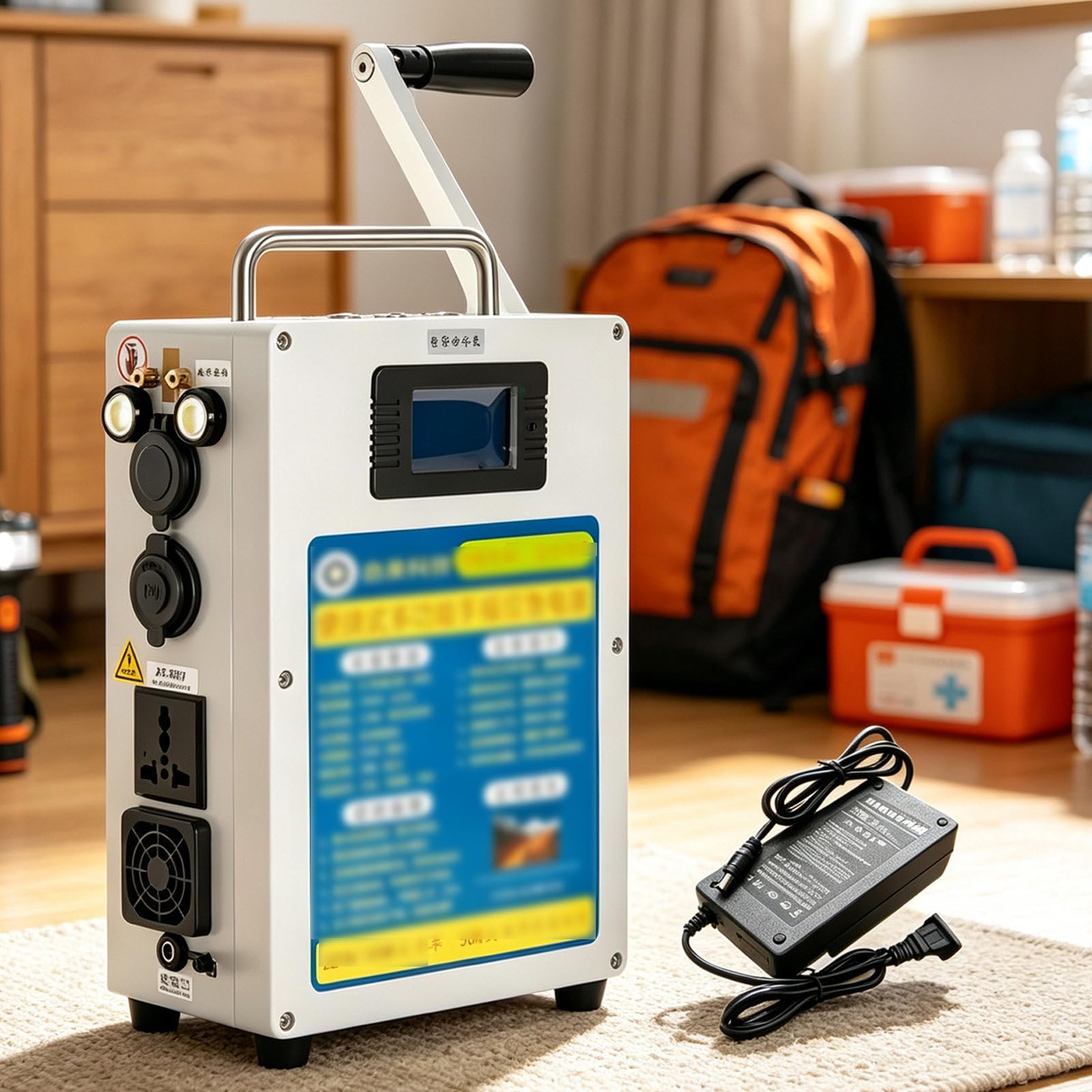 Generador De Manivela De 500 W, con Salidas De 12 V Ca Y USB 27AH/200W