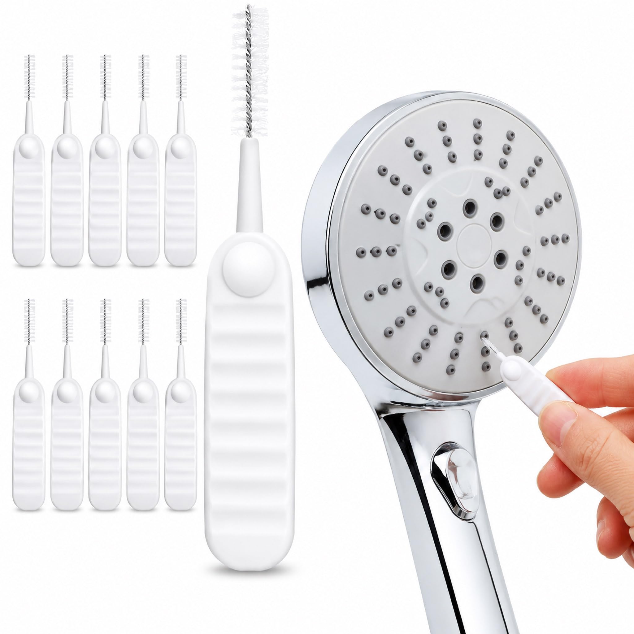Shower Head Cleaning Brush Set, 10 PCS Nozzle Cleaning Brushes for Shower Heads, Faucets, Water Purifier, Tap Holes & Water Outlet Cleaning, Flexible Nylon Descaling Cleaning Tool-image-1