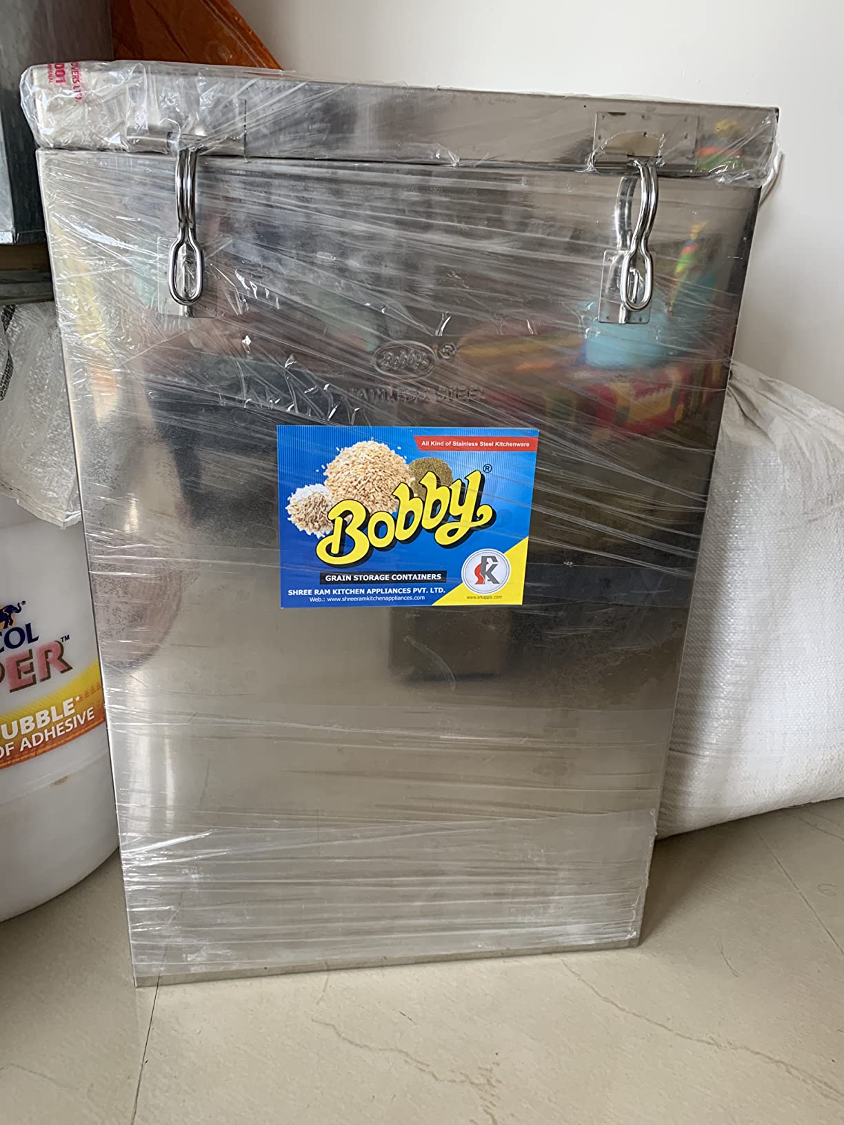 Buy BOBBY Stainless Steel Grain Storage Container, (100 KG) Online at