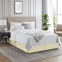 Vista 252 de Nestl - Falda plisada de cama de fácil ajuste, con caída a medida de 14 pulgadas, microfibra suave de doble cepillado, con calidad de hotel