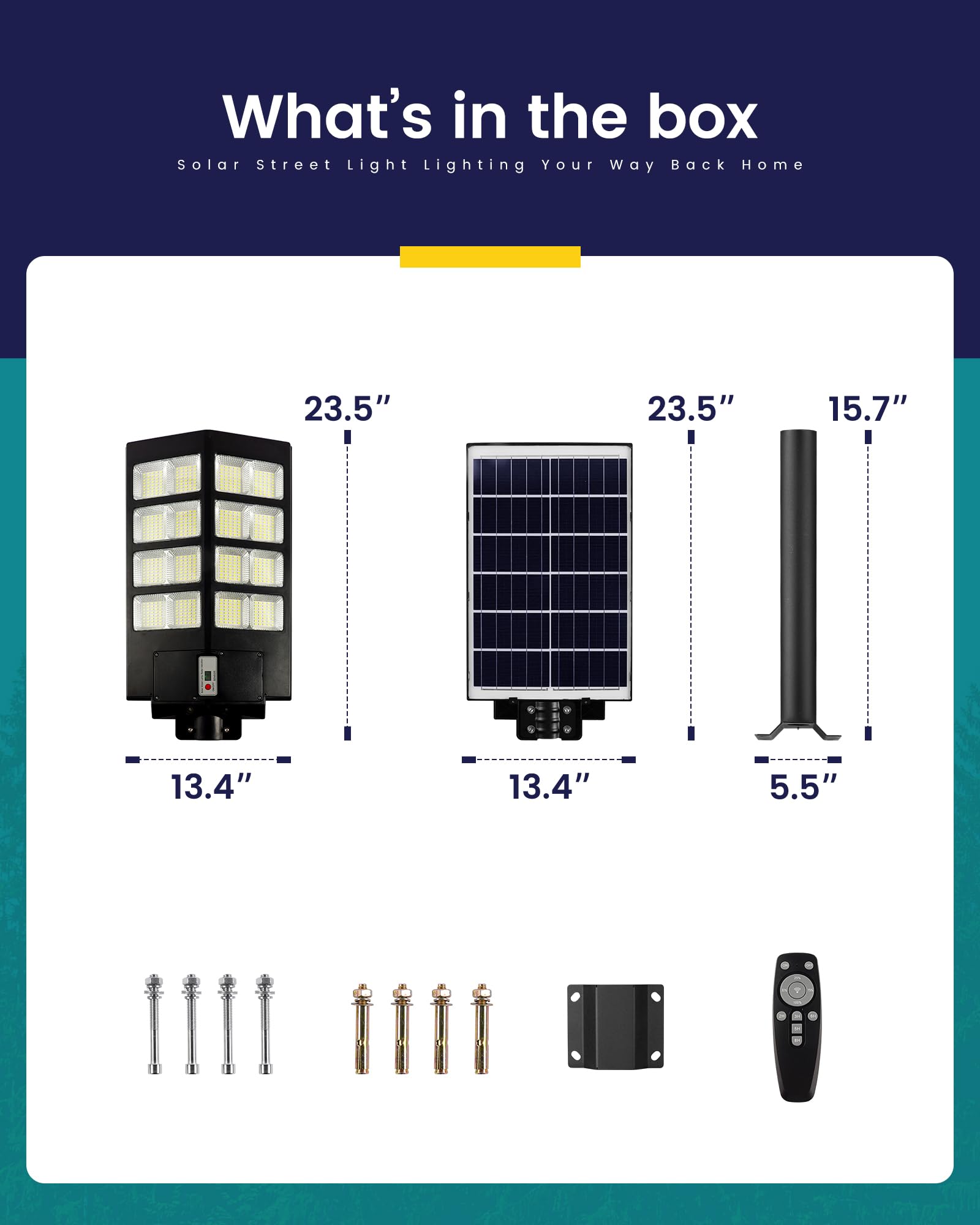 Lovus Luz solar LED de calle de 4000 W para exteriores, 400000 lm, luz solar comercial de seguridad contra inundaciones del atardecer al amanecer con sensor de movimiento, luces solares de