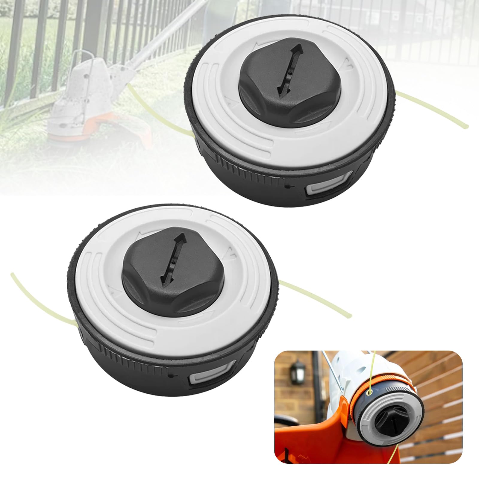 Trimmer Replacement Head, 2 PCS Trimmer Accessories Lawn Trimmer for Stihl Automatic Cutting C3-2 Trimmer Head Replacement for Stihl FSA 57 and FSE 52 Trimmer Head Spool Spare Parts