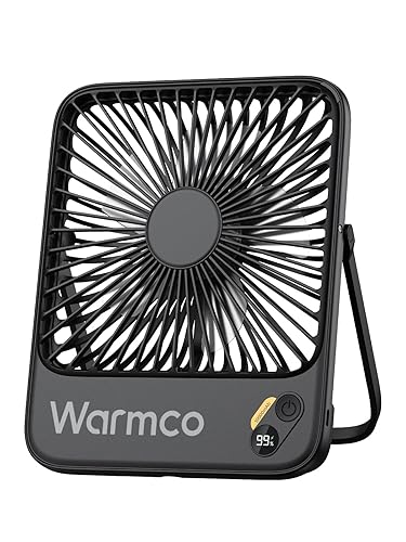 Warmco 10000mAh Portable Travel Fan 7-inch, Max 24H Runtime, Ultra-thin