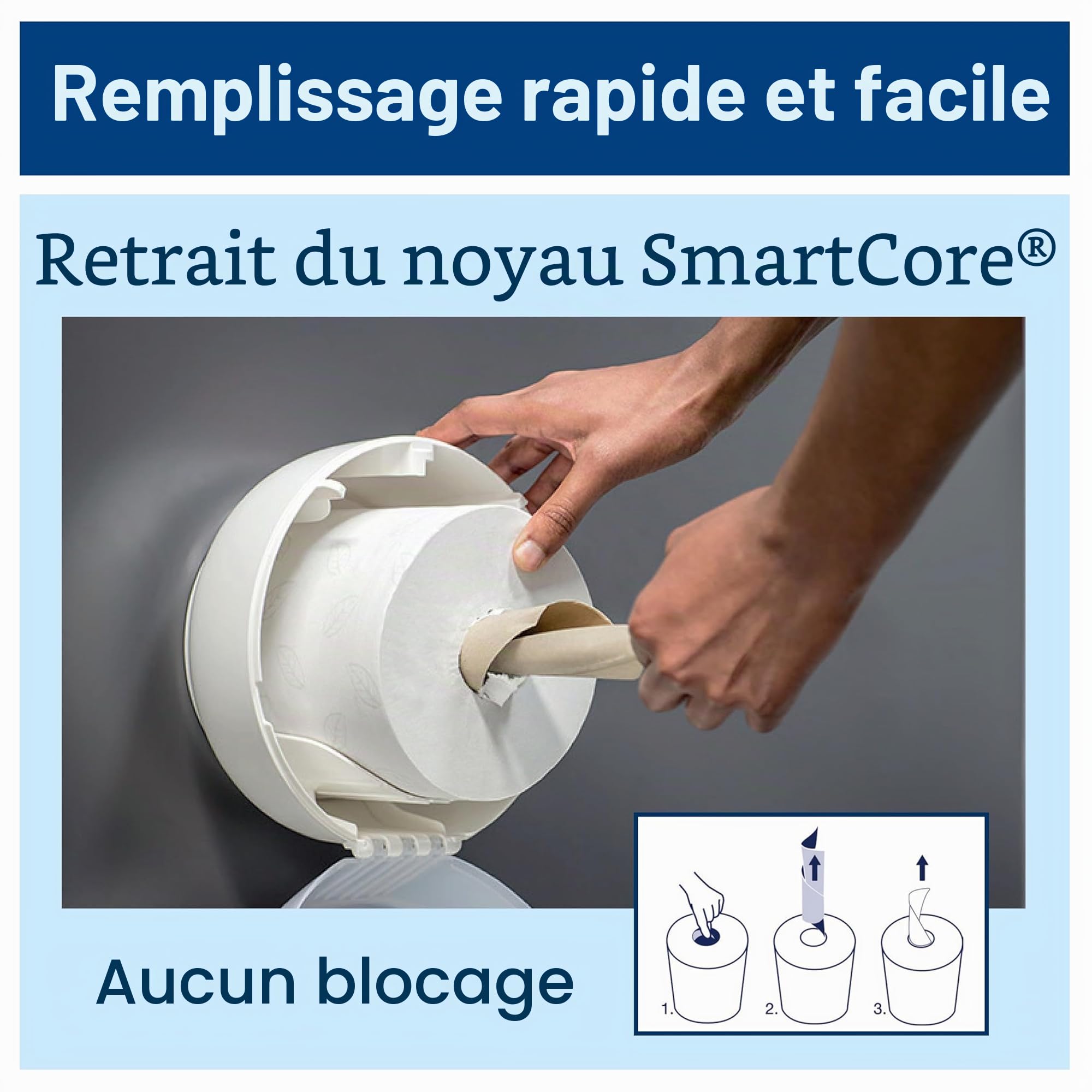 Tork SmartOne Distributeur murale Mini pour Papier Toilette Rouleau blanc T9, gamme Elevation, 681000