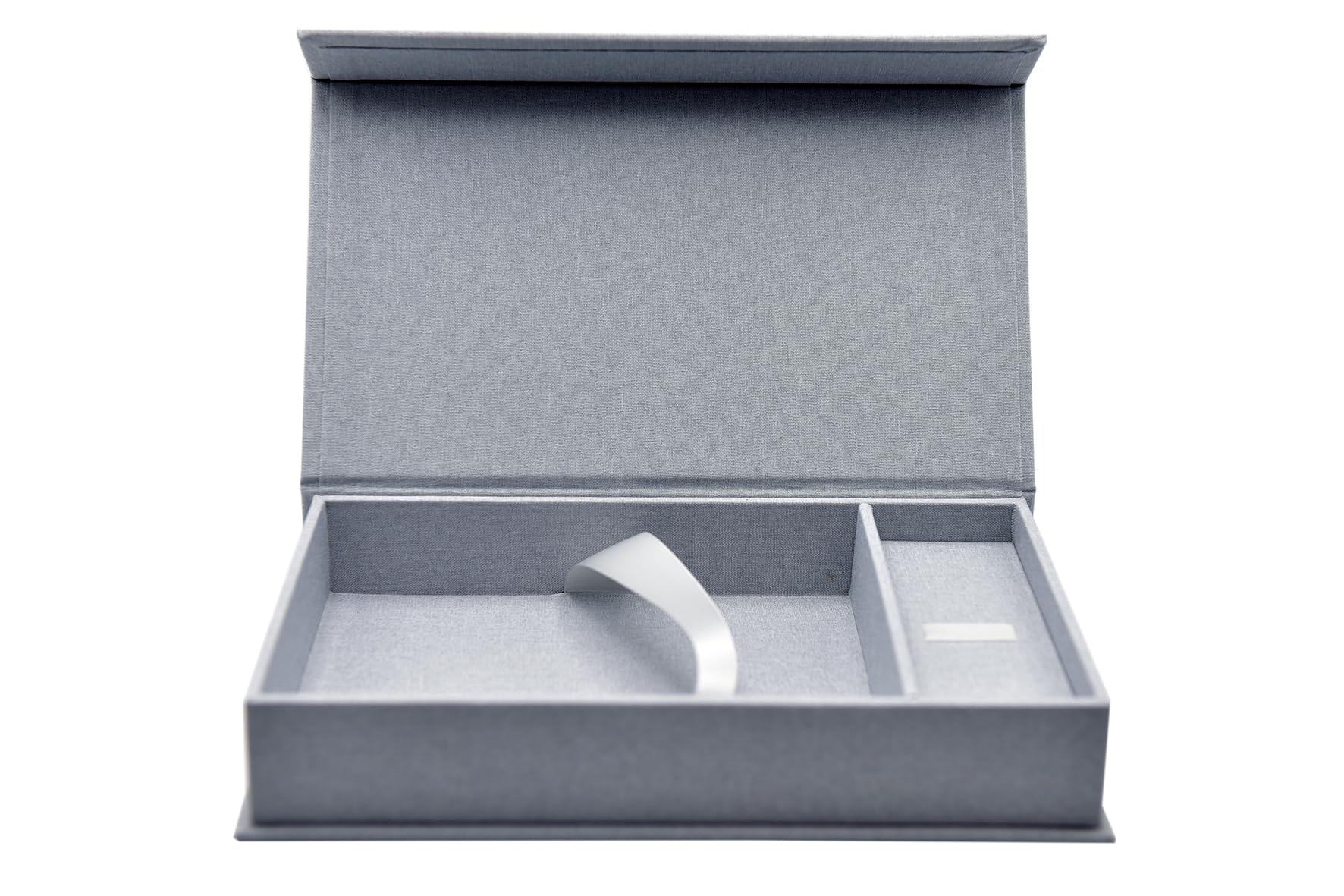 Contenitore USB per matrimonio, con scatola fotografica, 13 x 18 cm, tessuto di lino (HGray)