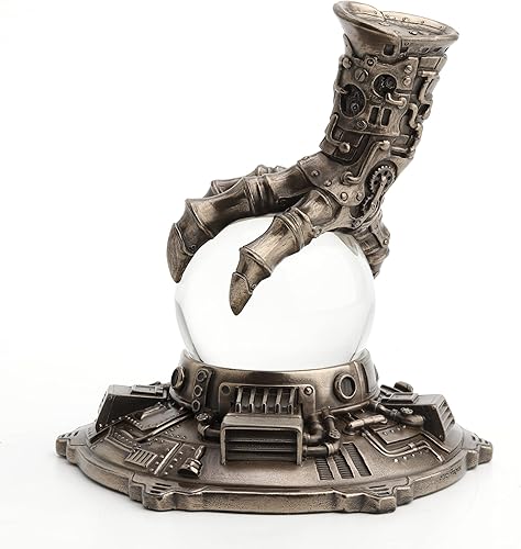 Miniatura 1 de Veronese Design 6 1/2" Steampunk Dragon Claw Escultura Cristal Resina Escultura Bronce Acabado