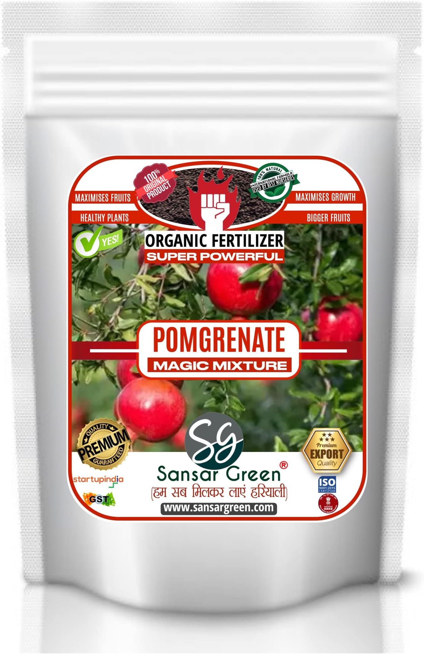 Sansar Green ® Pomegranate Magic Mixture, Essential Super Powerful Organic Fertilizer for Pomegranate Plants with ++ Growth Booster and Active Micro Organism (1800 gm)
