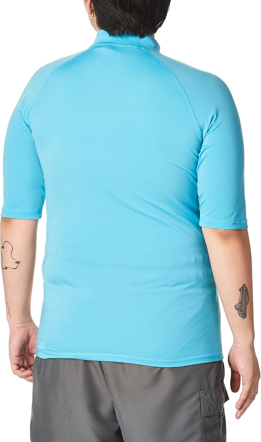 Kanu Surf Men's Fiji UPF 50+ Short Sleeve Sun Protective Rashguard Swim Shirt Small Fiji Aqua