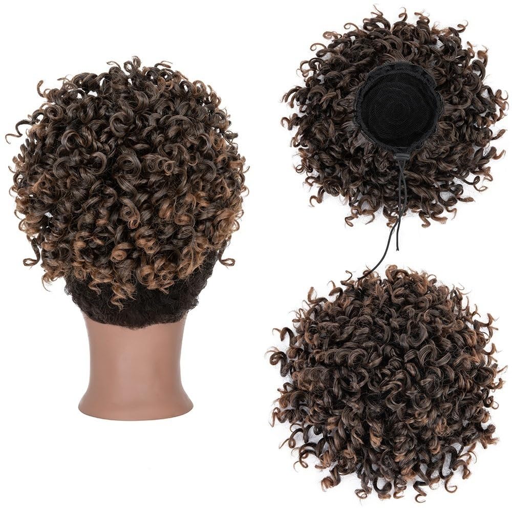 Chignon finto Chignon riccio e soffice, spettinato, elastico, coulisse, coda di cavallo, scrunchies for capelli sintetici Donne(1BT30)