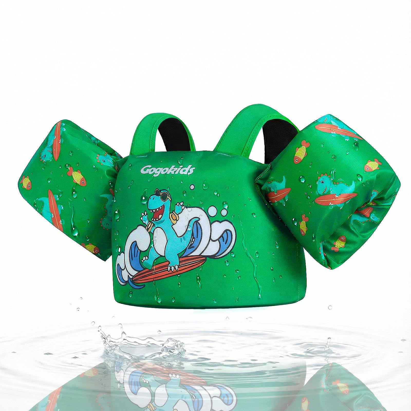 Gogokids Toddler Swimming Float Vest, Arm Bands Kids Swim Vest with Shoulder Harness Baby Floats Swimming Training Jacket for 1-6 Years / 11-30 kg Boys Girls Perfect for Pool, Learn to Swim and Beach — image 1