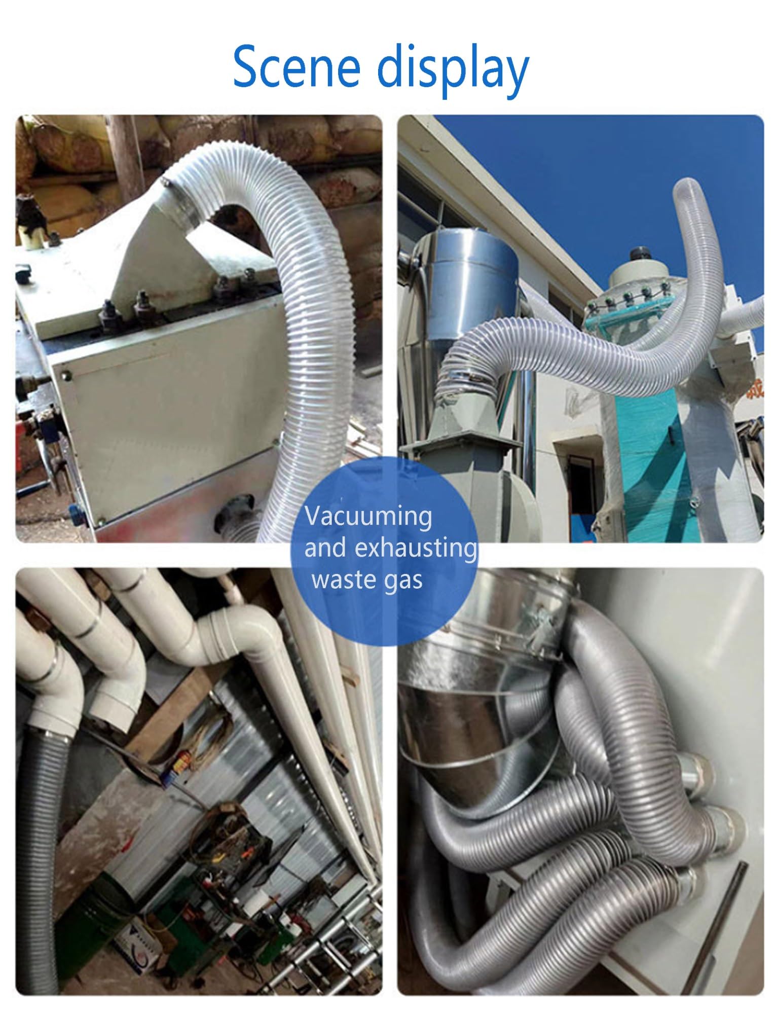 Tubo corrugado de drenaje engrosado de PVC Flexible gris adecuado for baño, fregadero de cocina y drenaje al aire libre(40x4000mm/1.57")