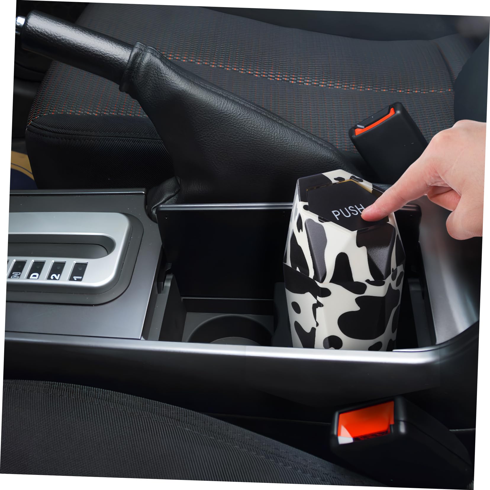 5pièces Mini Poubelle De Voiture Avec Couvercle Poubelle Automatique Compacte Design Tacheté De Pour Voiture Bureau Et Maison