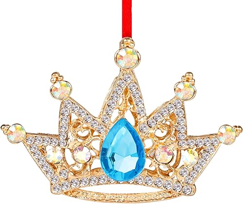 Miniatura 1 de WaaHome Adornos de Navidad con corona dorada, corona de metal, adornos de recuerdo para decoración de árbol de Navidad, regalos para mujeres, niñas,