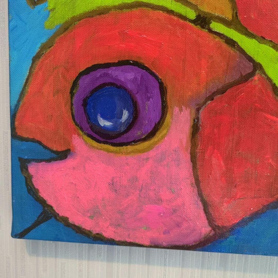 キャンバス油絵 333 ご機嫌なおさかなたち 深みカラフル楽しい絵