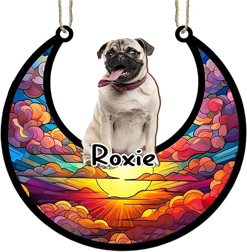 Vista 192 de LOVELYPOD Adorno de Navidad personalizado de perro pastor alemán, atrapasoles conmemorativo, adorno de Navidad de pastor alemán con nombre, pérdida