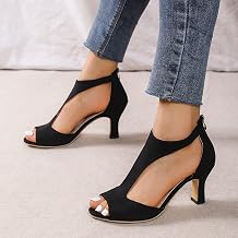 Womens Block Mid High Heels Chunky Sandals, Womens Vintage Wedges Sandals,Open Toe Comfort Work Office Party, Ladies Fashion Block Heel Sandals,Women Block Chunky Ankle Strap Sandals