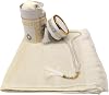 Muslim Prayer Rug and Prayer Beads Elegant Design Cylinder Gift Box, Janamaz, Sajadah, Soft Muslim Gift Set, Carpet Mat, Taffeta Fabric White