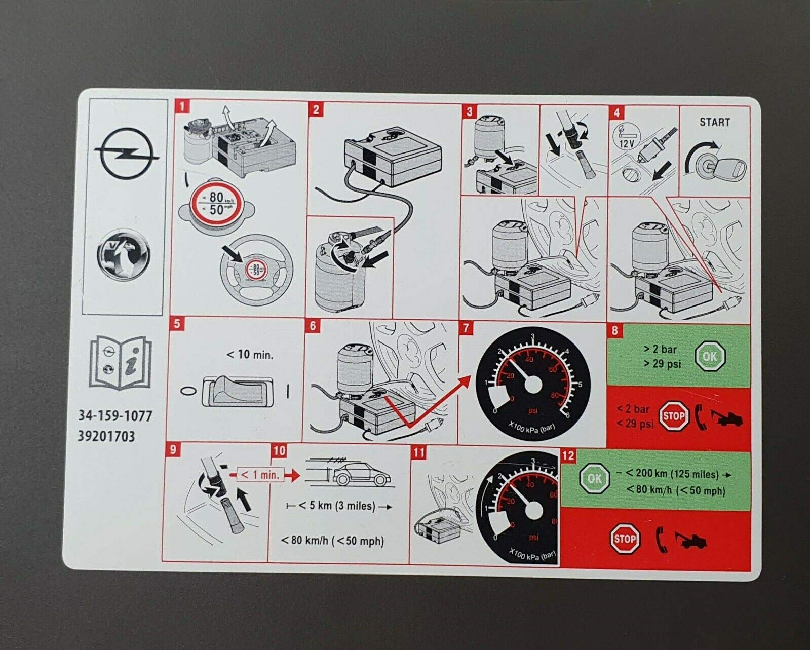 Genuine Vauxhall Air Compressor 12v Portable Official Vauxhall ADAM
