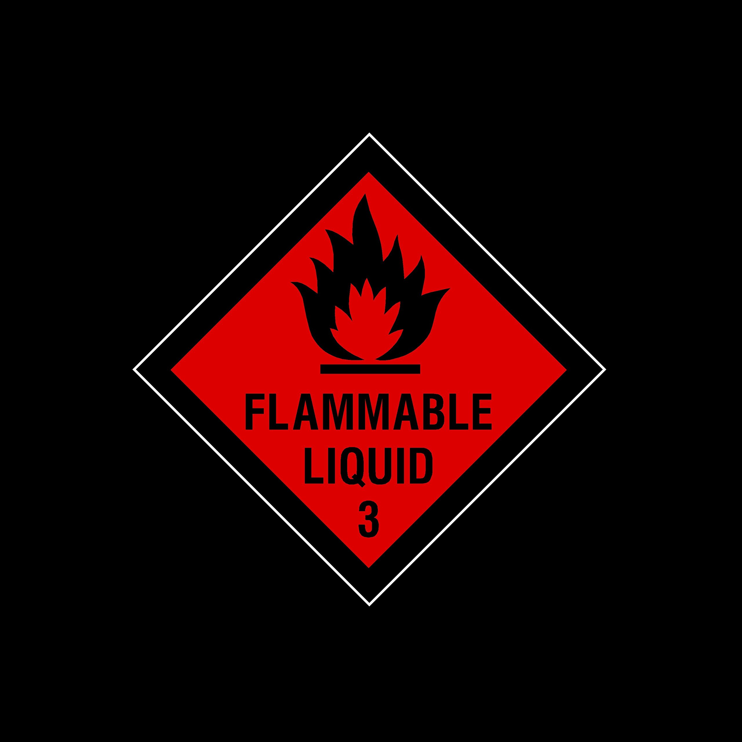 Flammable Liquid Hazchem Label Self Adhesive Sticker 100x100mm