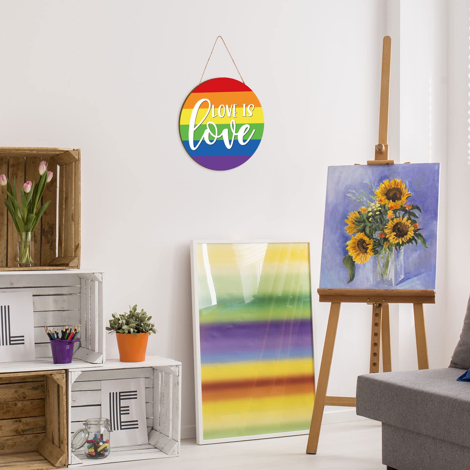 Cartello In Legno Personalizzato Gay Pride 30x30 Cm | Kindness Is The Answer | Arredamento Parete Rustico Fai Da Te Per Casa E Giardino | Regalo LGBT