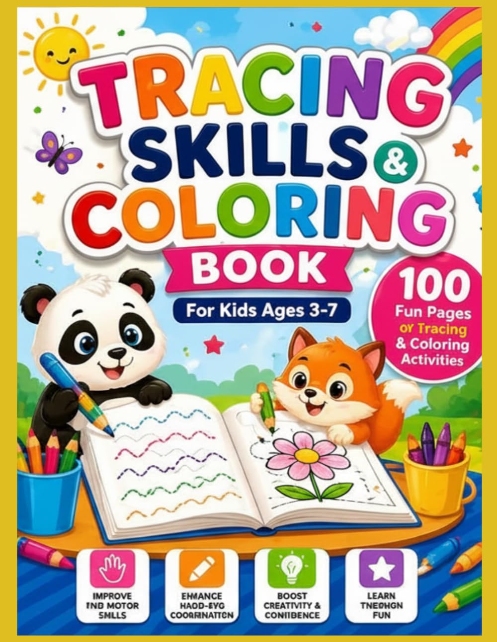 Tracing Skills & Coloring Book for Kids Ages 3-7: Fun and Easy Activities to Improve Fine Motor Skills